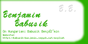 benjamin babusik business card